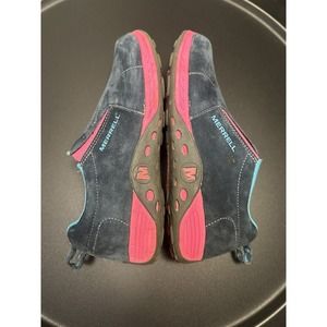 Merrell Jungle Moc Sport Girls sz 7 Youth Slip On Navy Blue Pink Shoes Leather